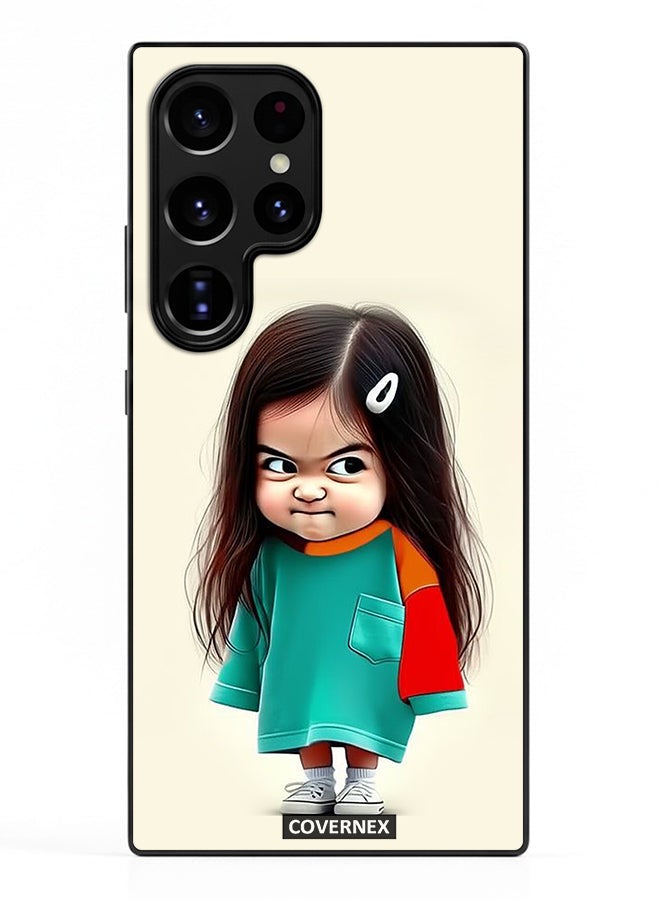 Covernex Samsung Galaxy S23 Ultra Protective Case Cover Printed Featuring Crumpy Little Girl Expressionist - Image 2